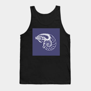 Blue print of a crustacean fossil Tank Top